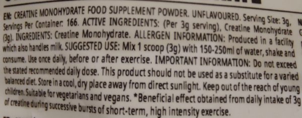 Creatine MyProtein 500gram - Image 2