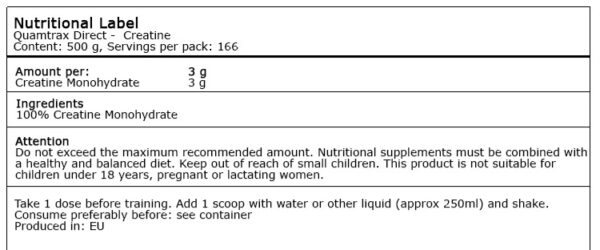 Quamtrax Creatine 500g - Image 2