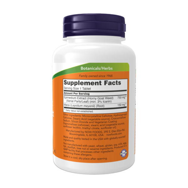 NOW Foods Horny Goat Weed Extract, 750 mg, 90 Tablets - Image 2