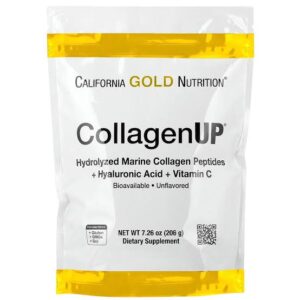 California Gold Nutrition, CollagenUP, Hydrolyzed Marine Collagen Peptides with Hyaluronic Acid and Vitamin C, Unflavored, 7.26 oz (206 g)