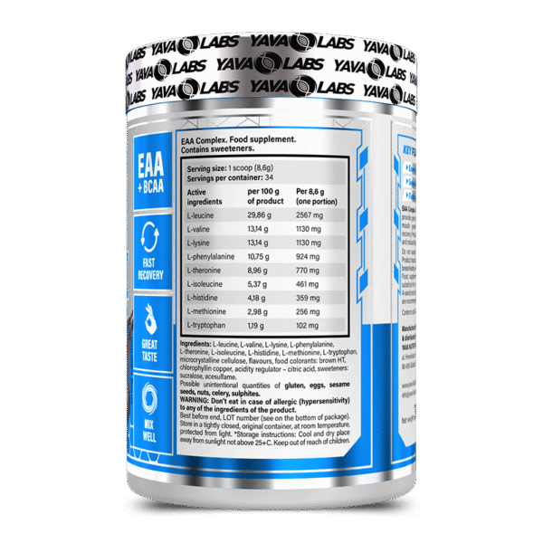Yava Labs EAA Complex Essential amino Acids-34Serv-300G - Image 2