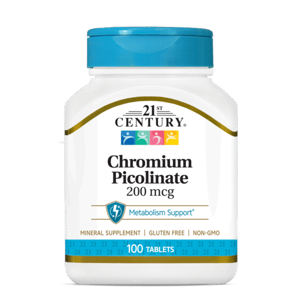 Chromium Picolinate 200 mcg - 100 Tablets | 21st Century