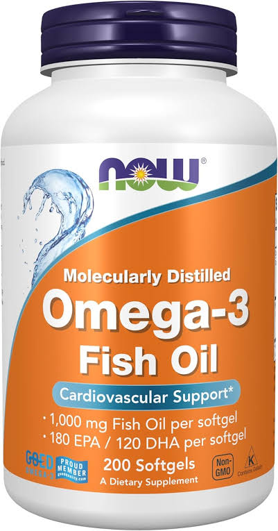 NOW Omega-3 EPA DHA, Molecularly Distilled, 200 softgel