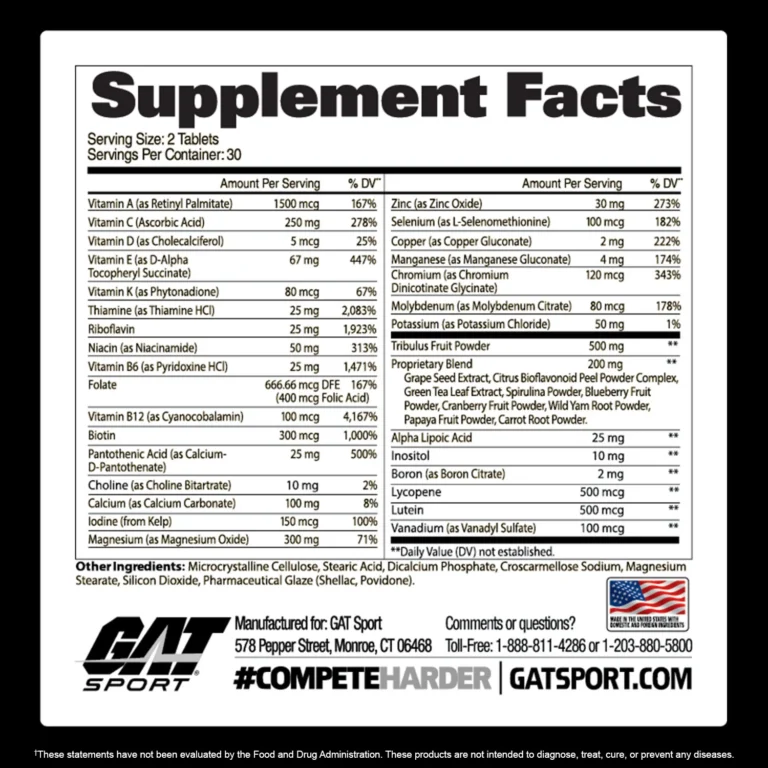 GAT Sport Mens Multi+Test | Complete Men’s Multivitamin
