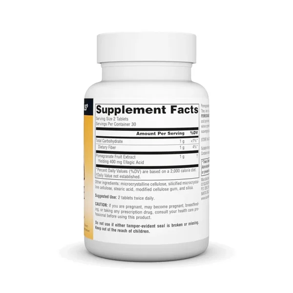 Source Naturals Pomegranate Extract 500mg 60 Tablets - Image 2