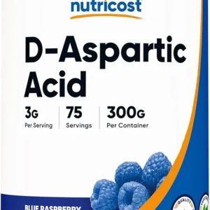 Nutricost D-Aspartic Acid (DAA) Powder 300G (Blue Raspberry)