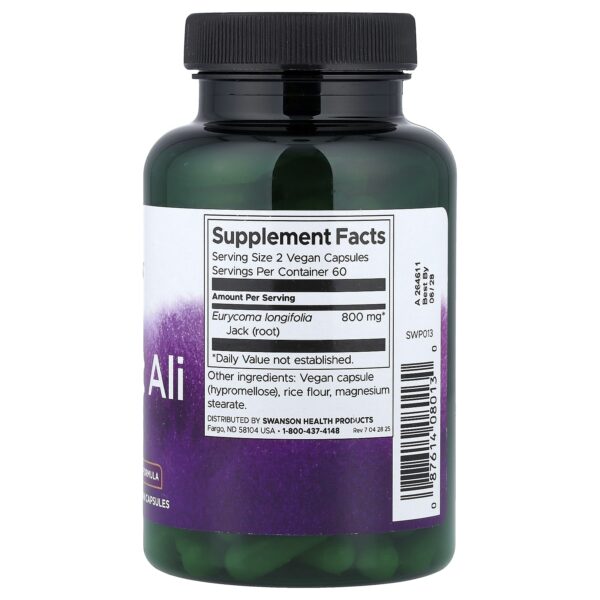 Swanson Tongkat Ali, 400 mg, 120 Vegan Capsules - Image 2