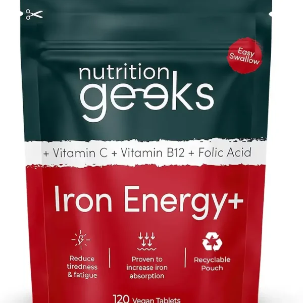 Vitamin C + B12 + Folic Acid 120 Vega Tablets Nutrition Geeks