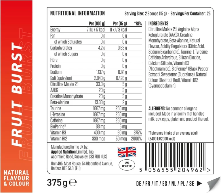 Applied Nutrition Pump 3G Pre-Workout 375g