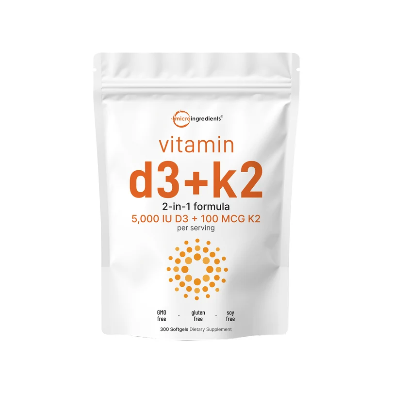 Micro Ingredients Vitamin D3 K2 5000 IU + 100 mcg MK7