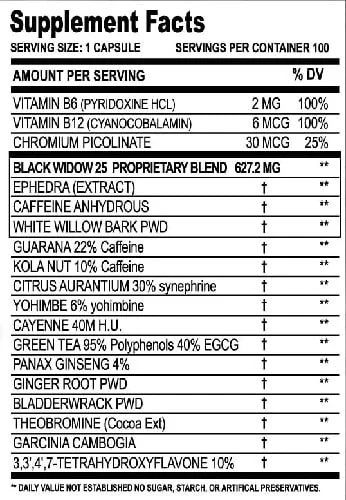 Black Spider Cloma Pharma 100 Capsules facts