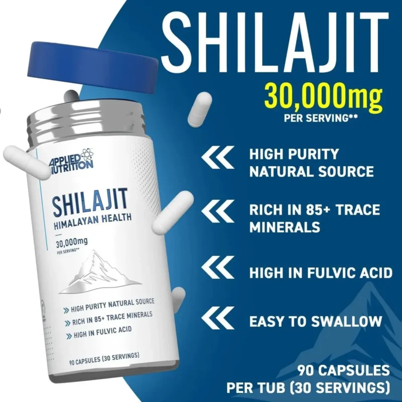 Shilajit Applied Nutrition 90 Capsules side